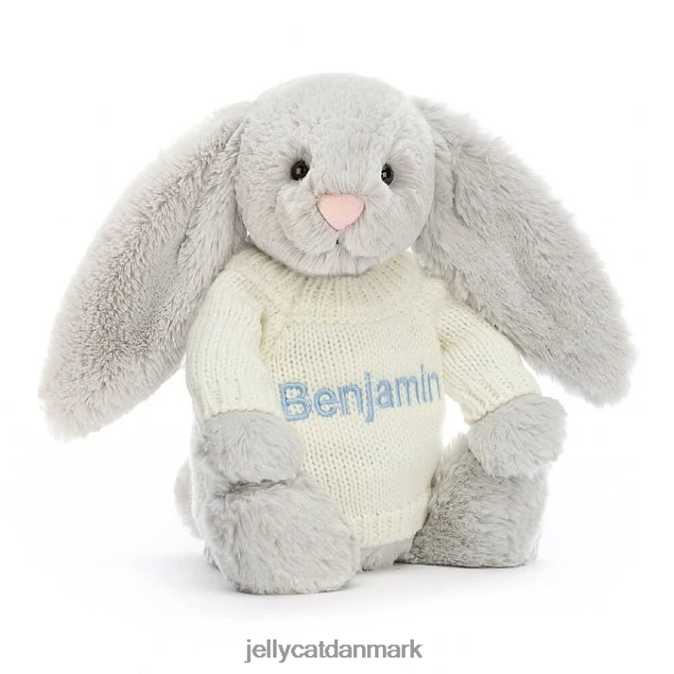 legetøj LHVJ00371 bashful kanin med personlig cremetrøje sølv Jellycat legetøj LHVJ00371 bashful kanin med personlig cremetrøje sølv Jellycat